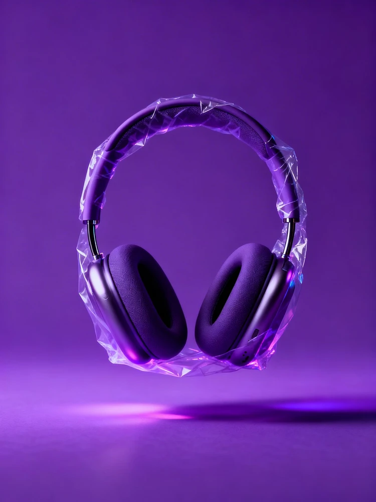 紫光悬浮耳机高级产品图