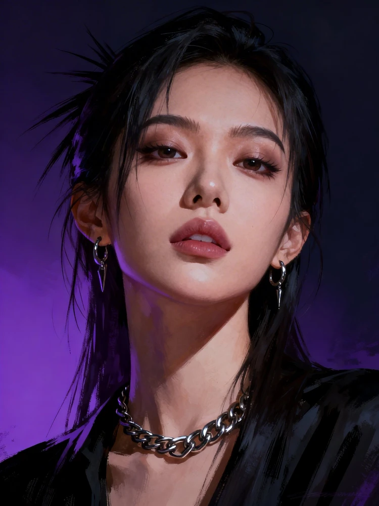 暗黑半厚涂人物肖像