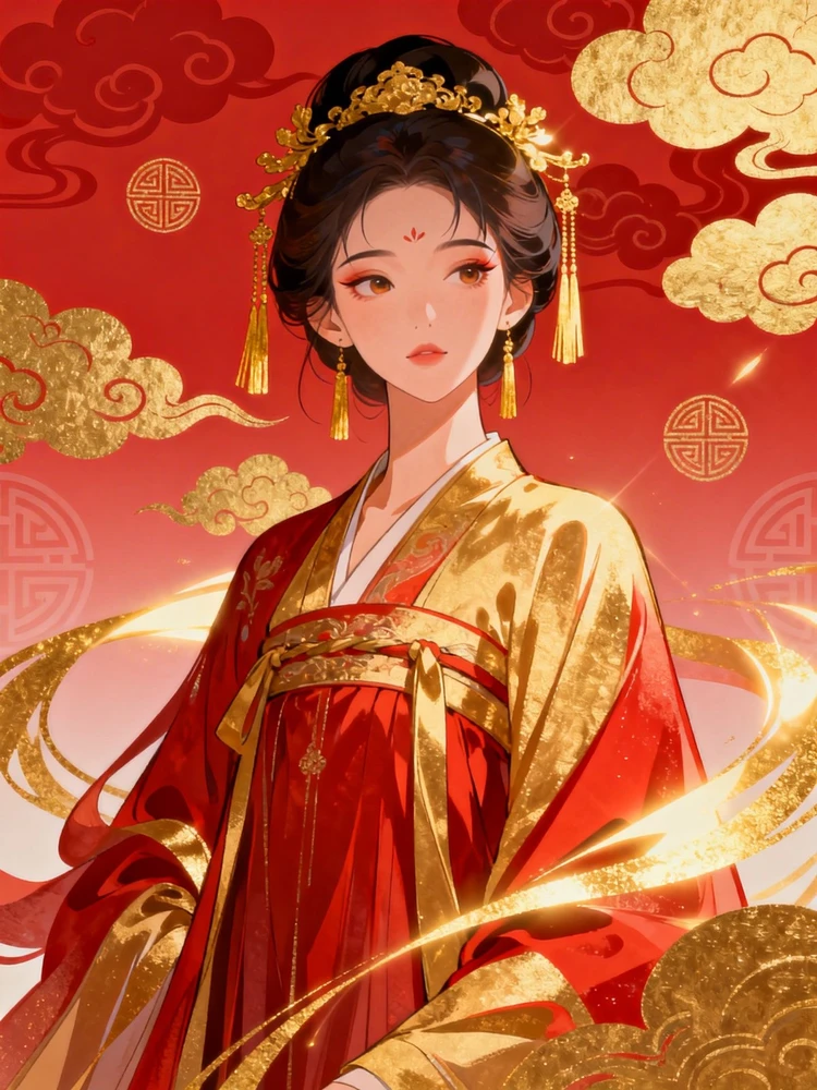 新年国风动漫版画