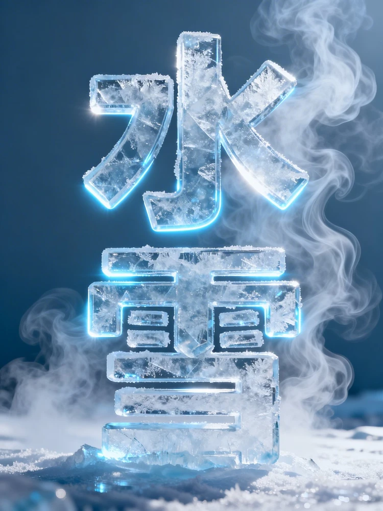 冰晶立体字效果图