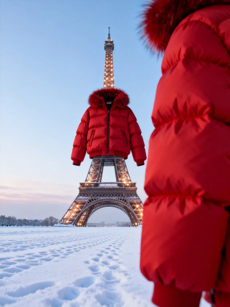 羽绒服地标创意广告图