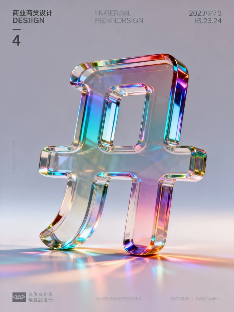 彩虹玻璃立体Logo