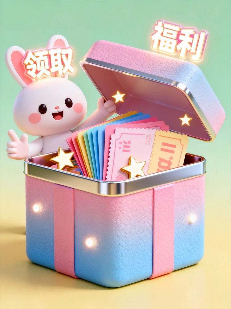 卡通福利弹窗海报