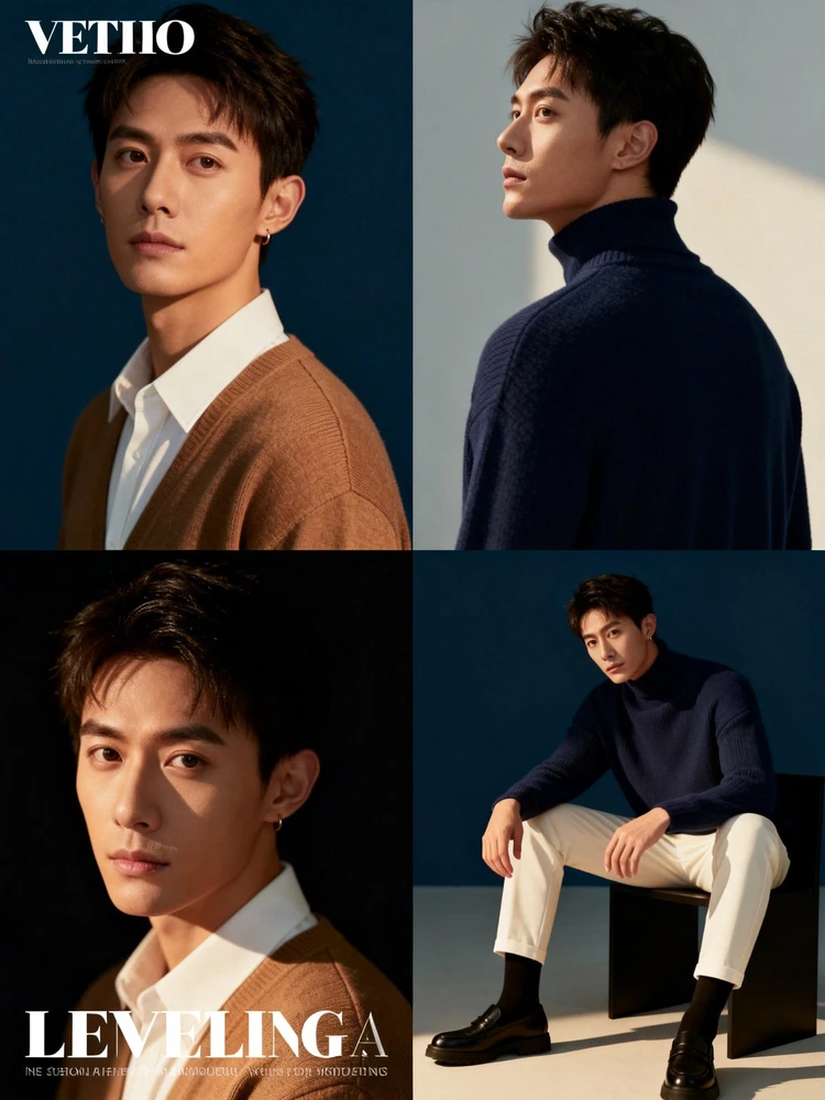 人像多角度写真四宫格