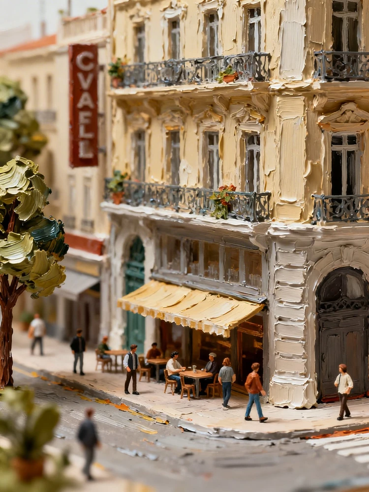 照片变厚涂微缩艺术画