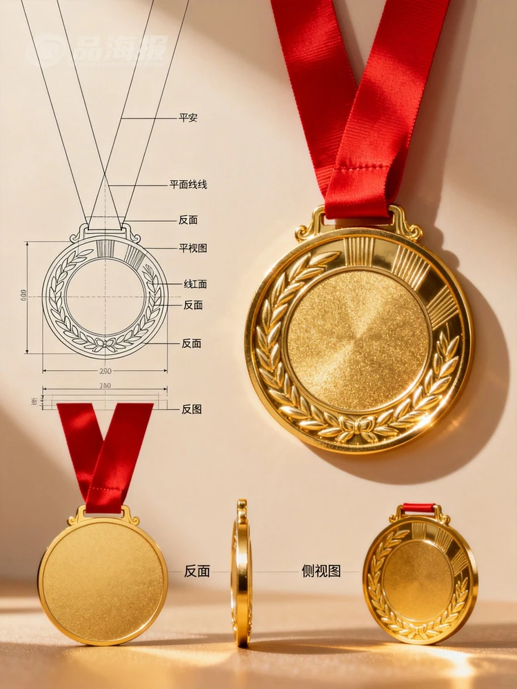 插画定制金牌设计图