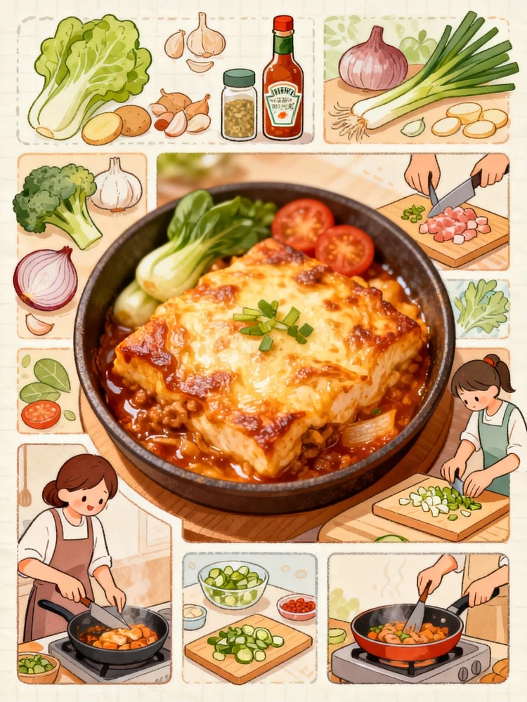 美食步骤手账海报