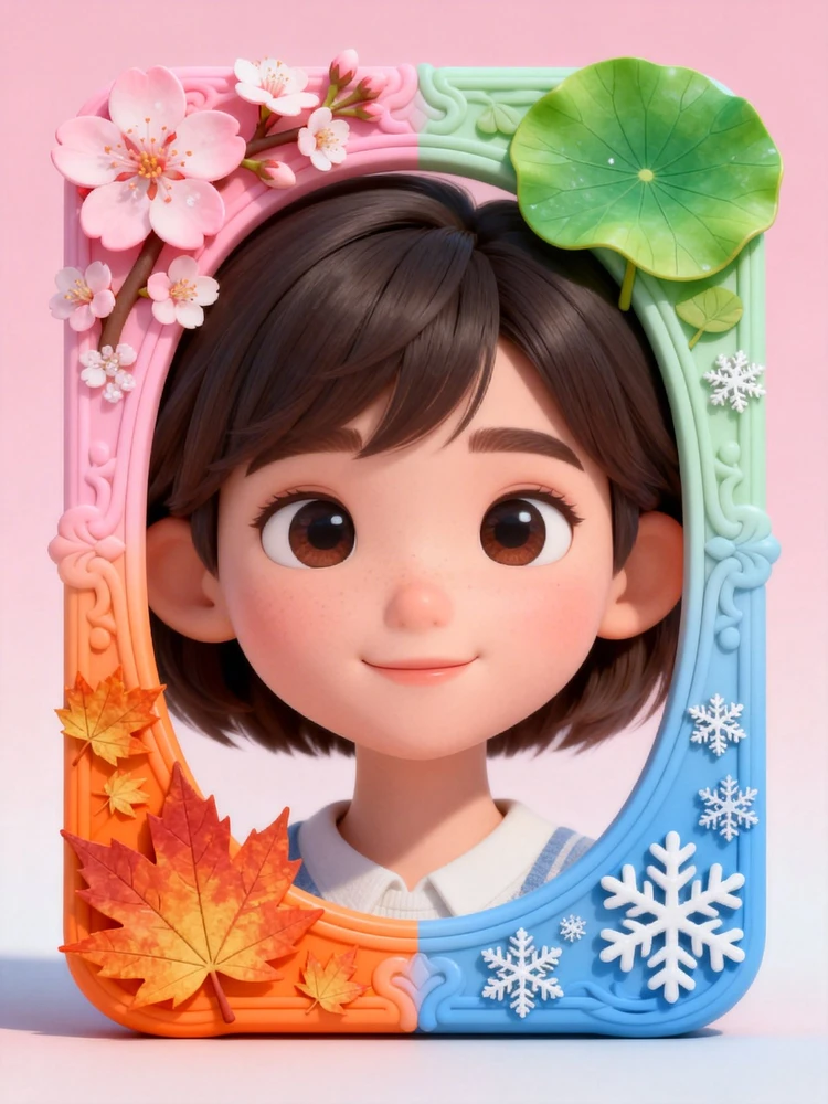 四季可爱卡通头像框