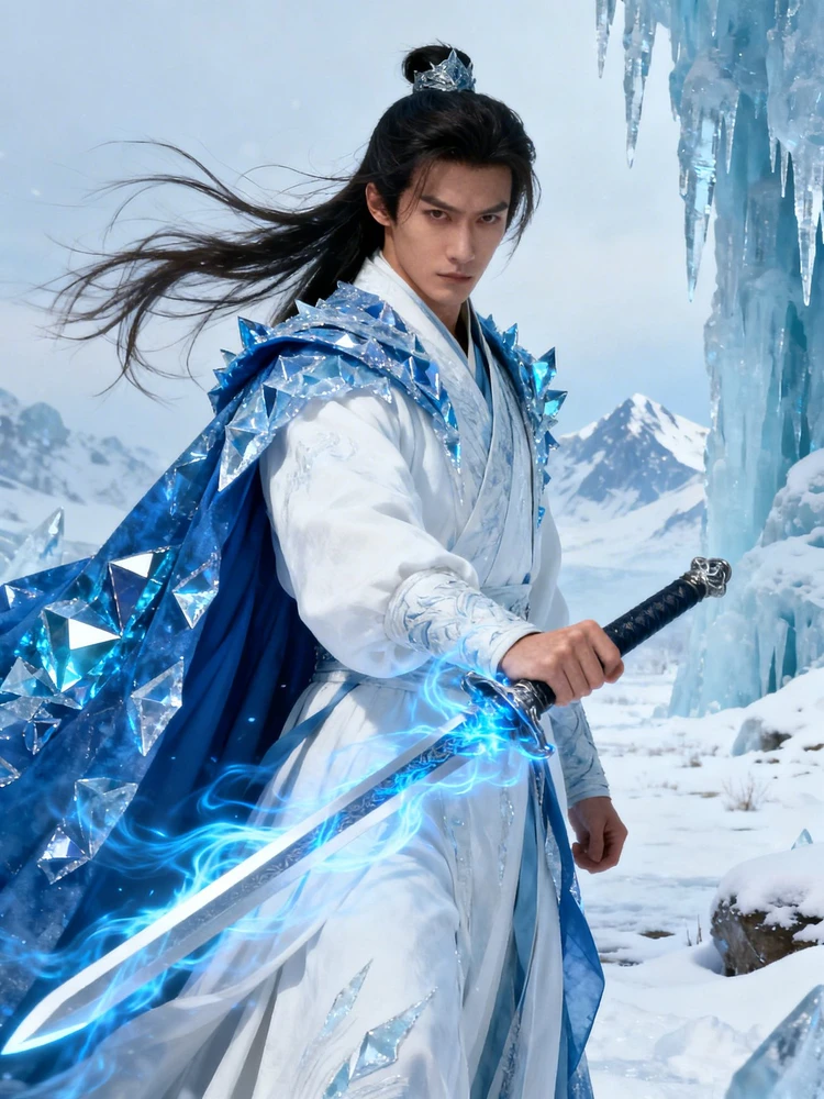 武侠冰系剑客写真