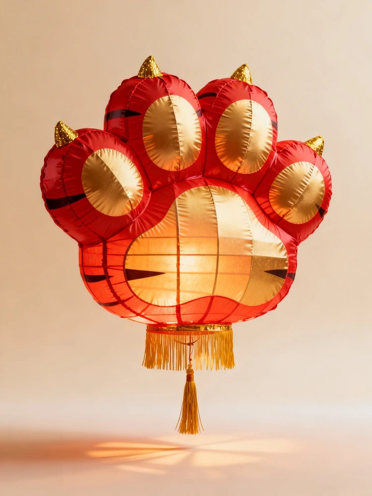 照片变好运虎爪充气花灯