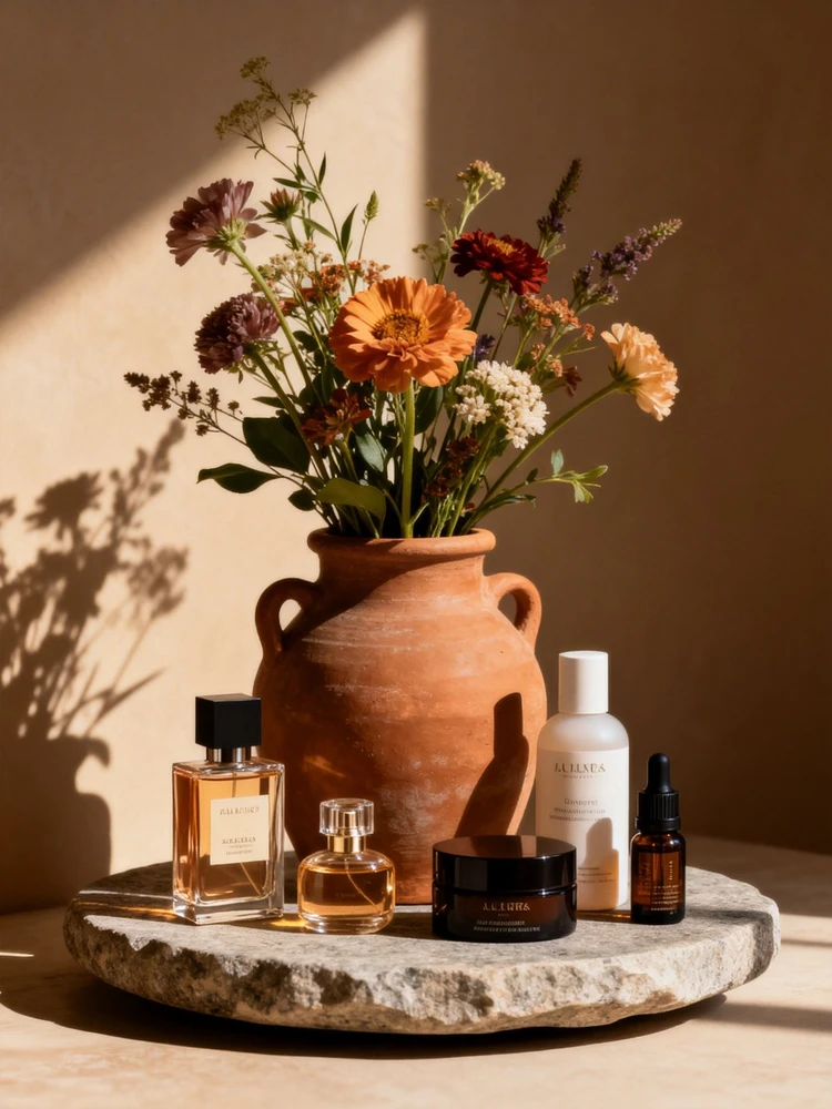 复古花影美妆产品大片