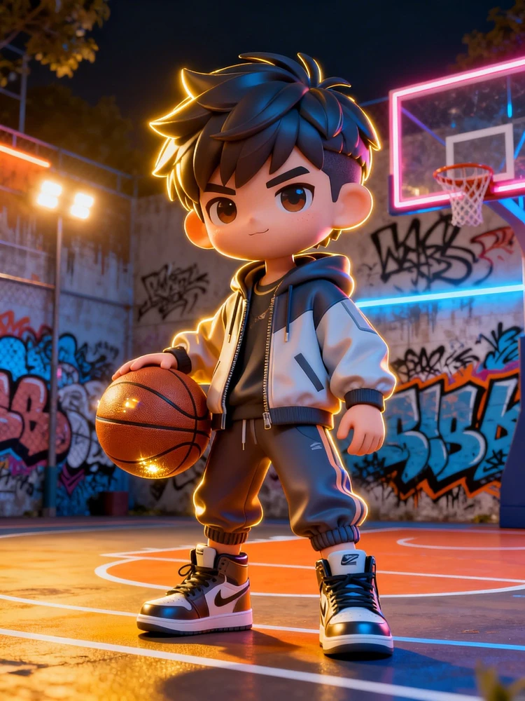 潮酷3D篮球少年形象