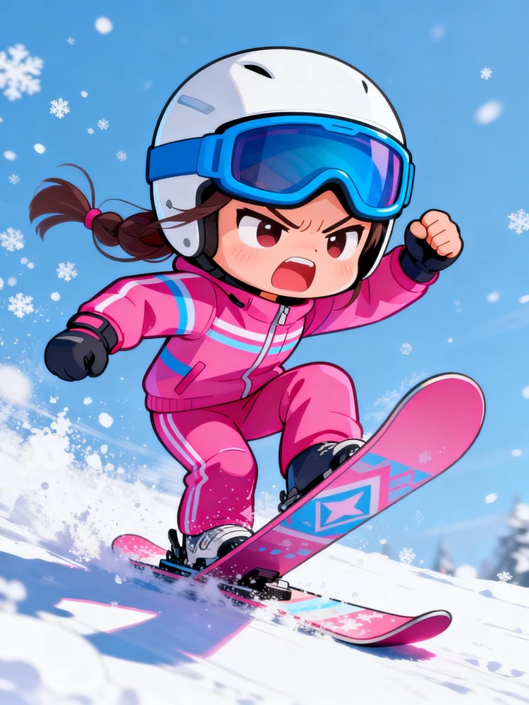 暴躁滑雪少女表情包