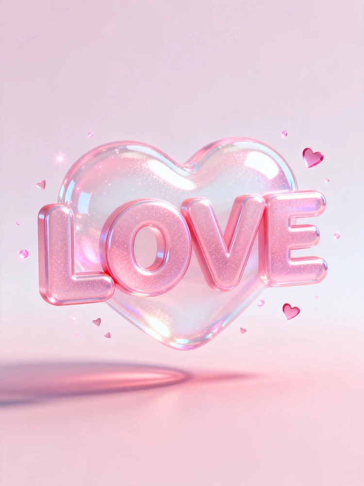 甜系3D爱心标题字