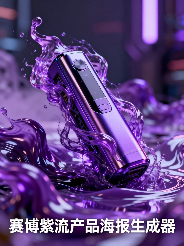 赛博紫流产品海报生成器
