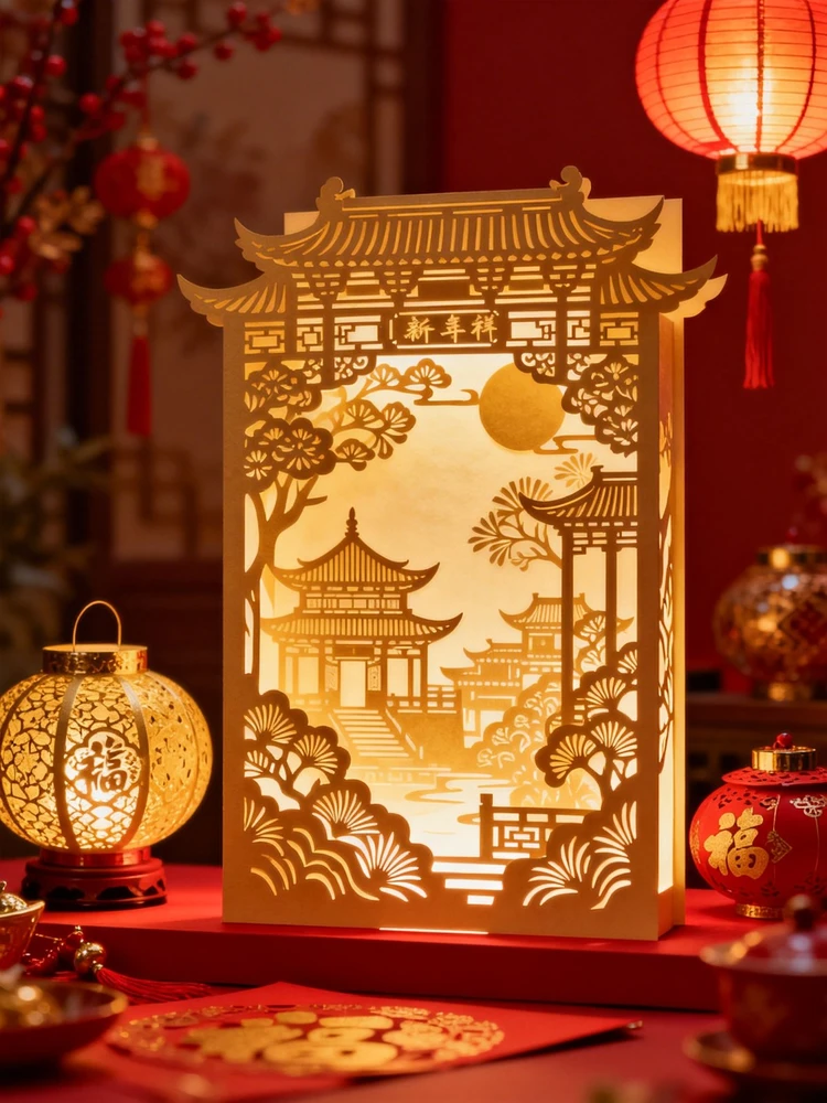 新春剪纸灯影艺术照