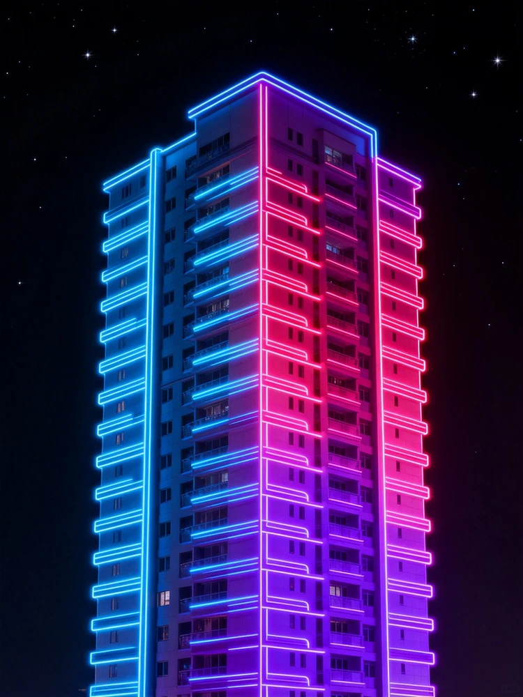 建筑夜景霓虹发光改造