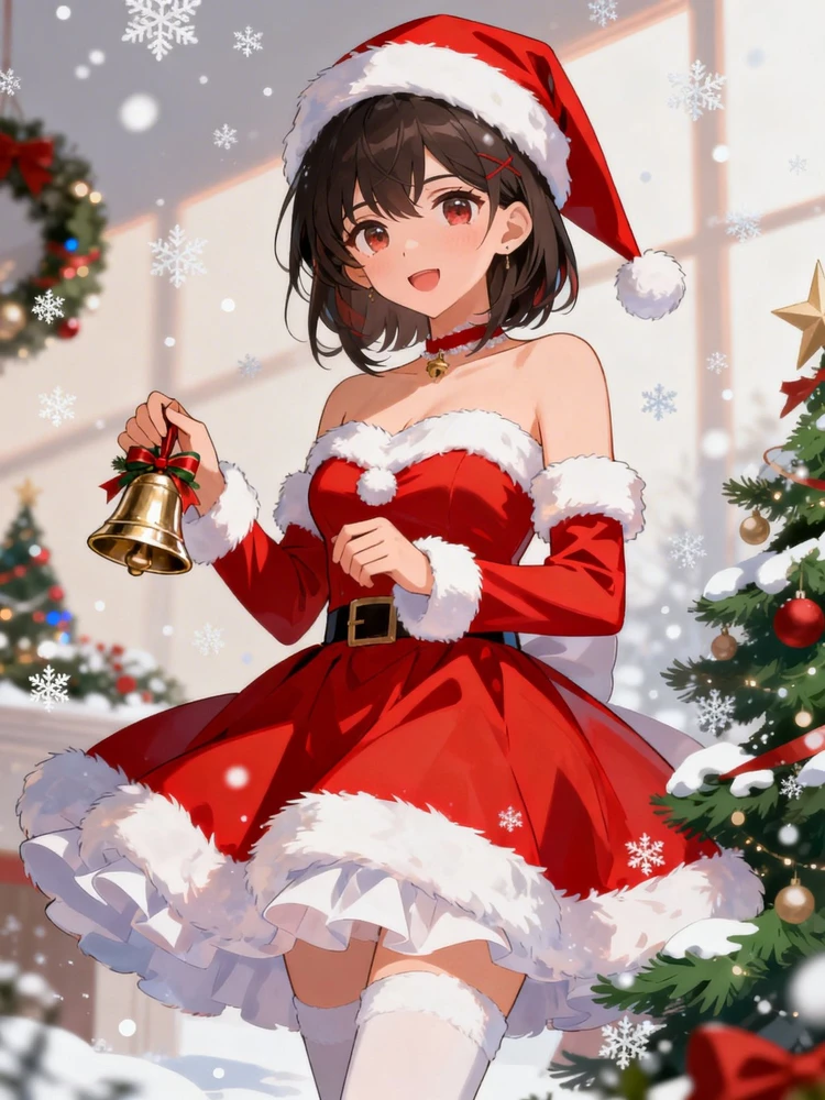 圣诞红裙动漫换装