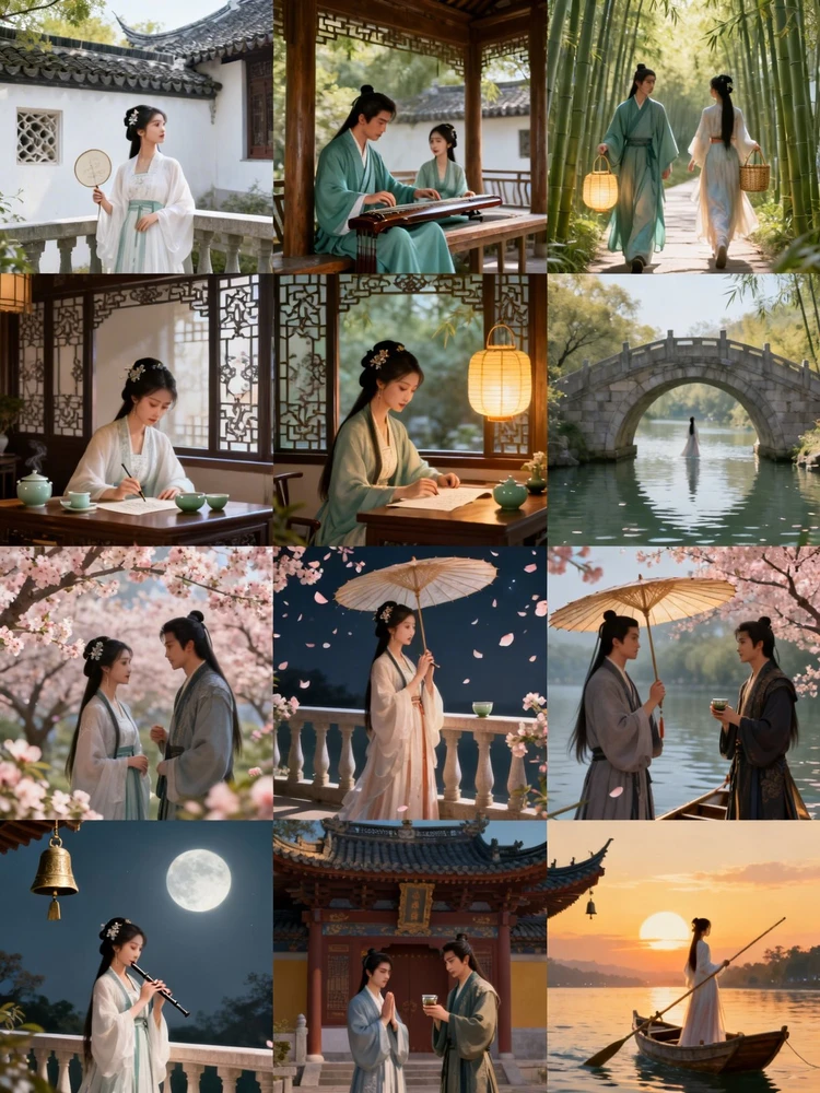 古风剧情九宫格分镜写真