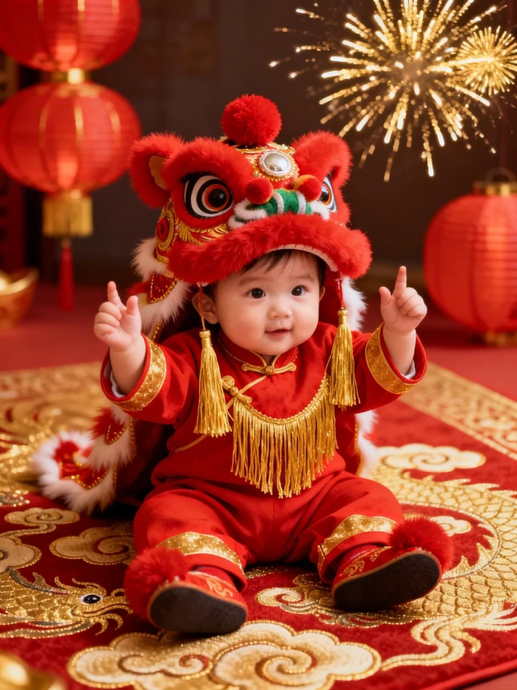 宝宝新年醒狮写真