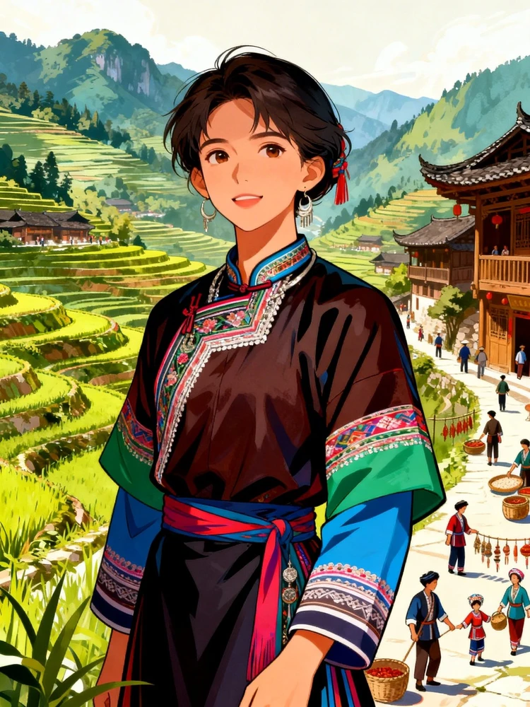 民族风人物插画海报