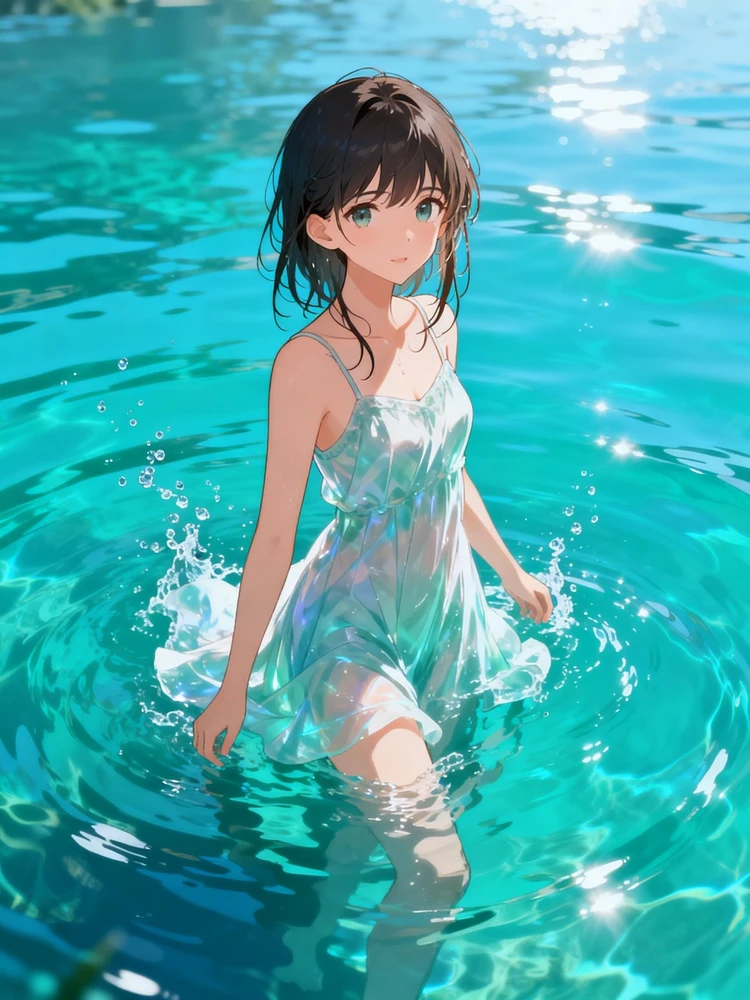 动漫少女清泉人像