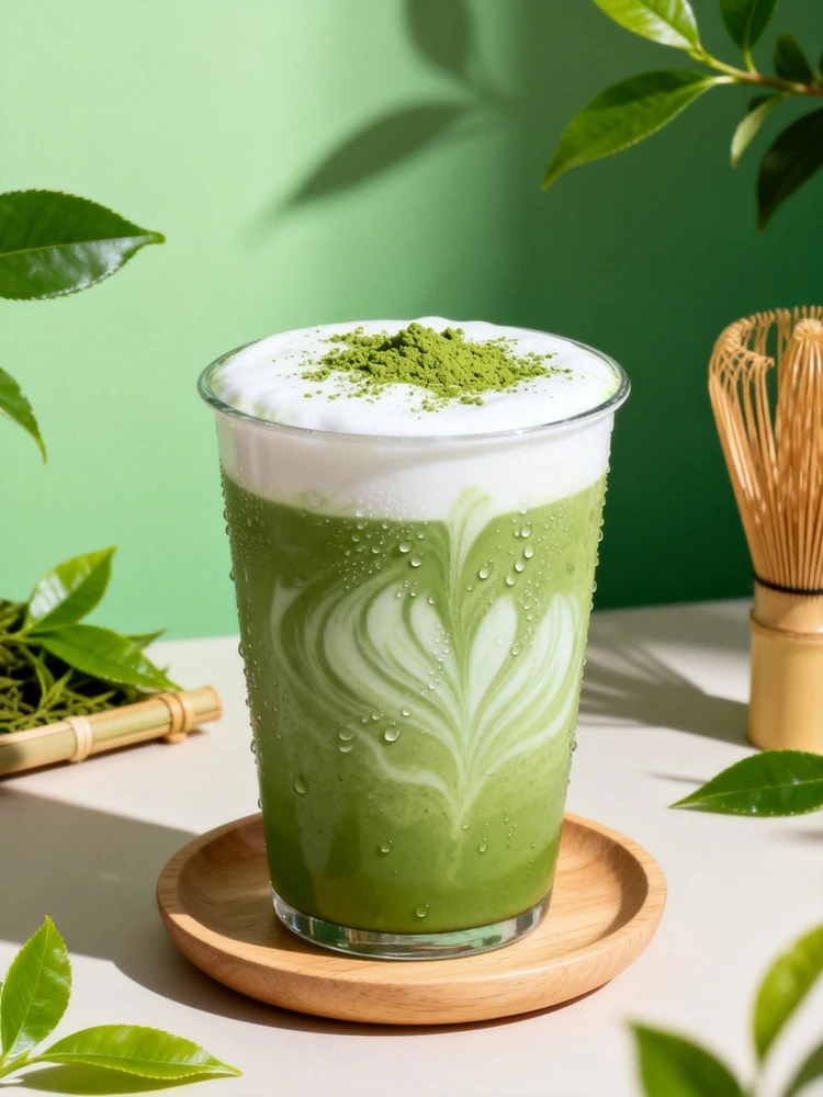 抹茶饮品电商海报生成