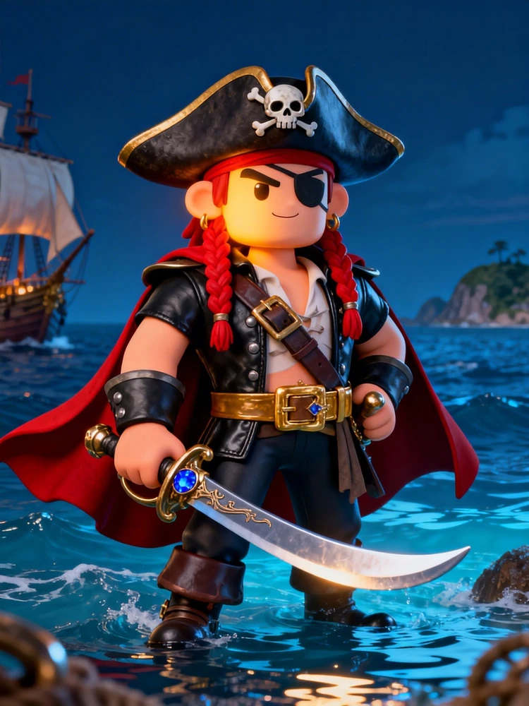 3D海盗船长角色生成