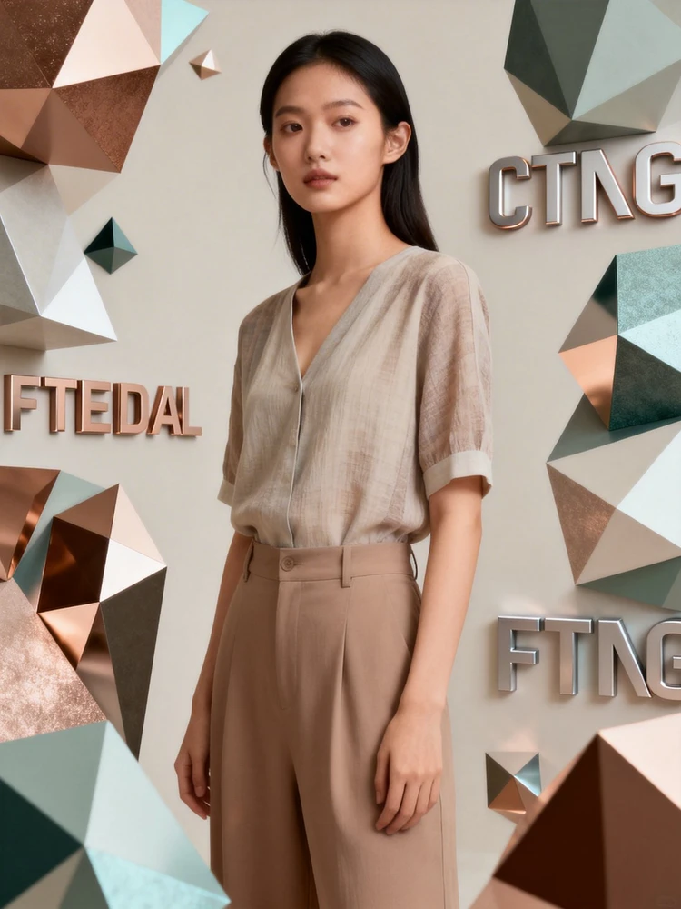 几何时尚女生节写真海报