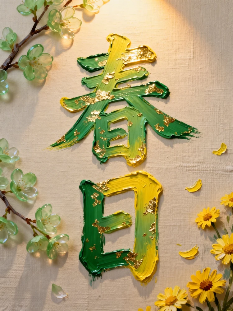 春日油画艺术字