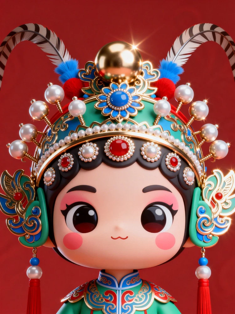 粤剧国潮卡通头像