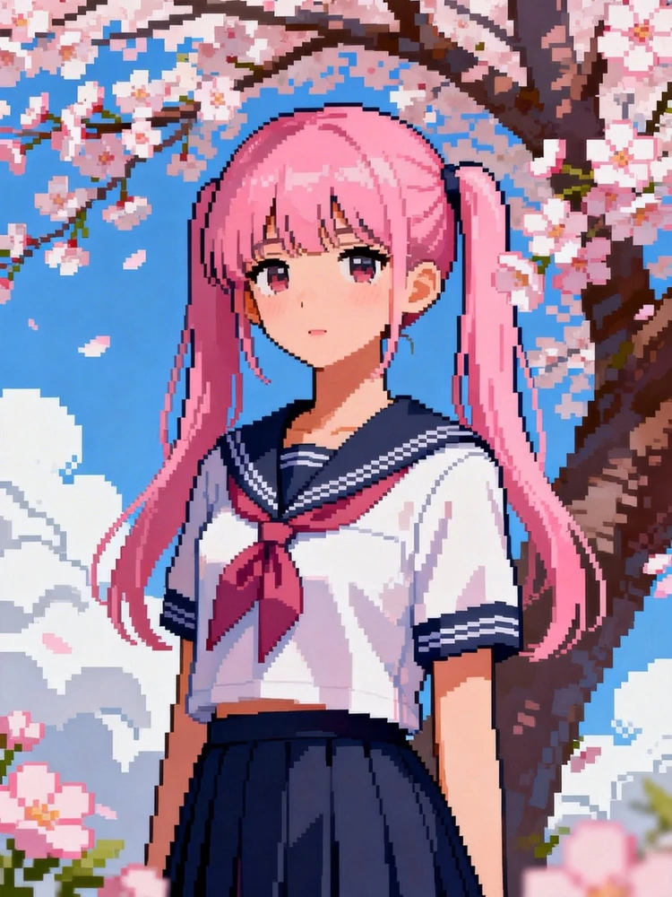 照片变日系像素插画