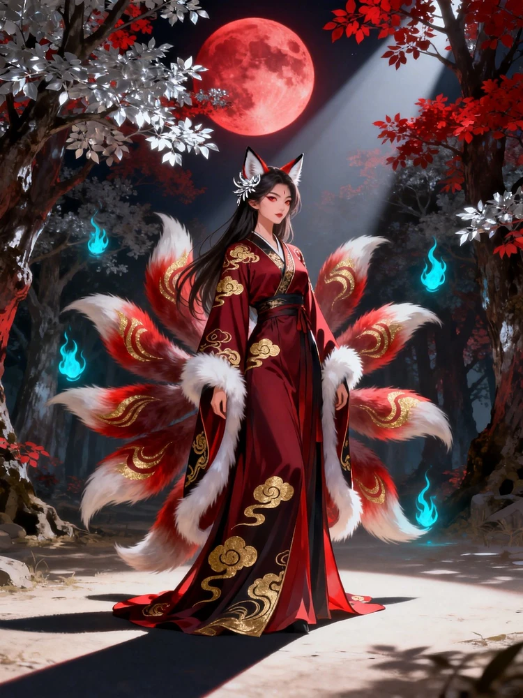 东方妖狐奇幻插画