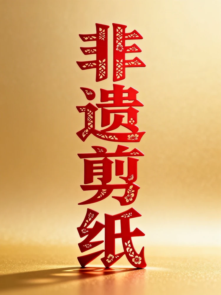 非遗剪纸艺术字