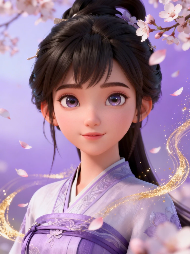 照片变国风3D动漫少女