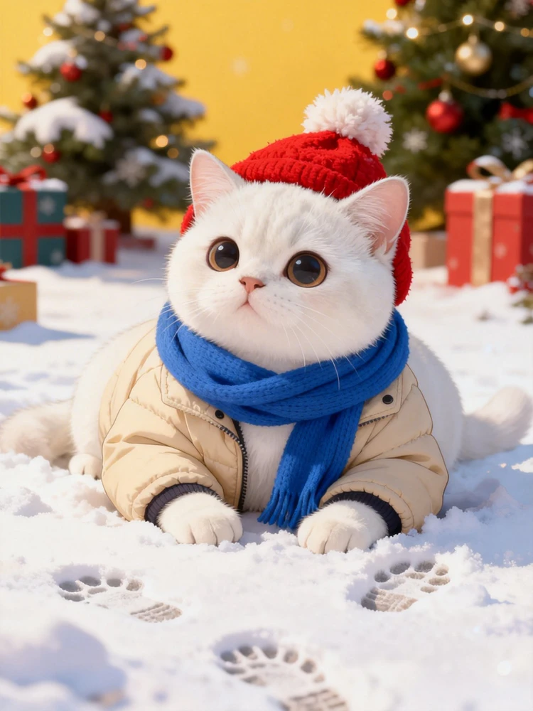 萌系冬日猫咪玩偶化