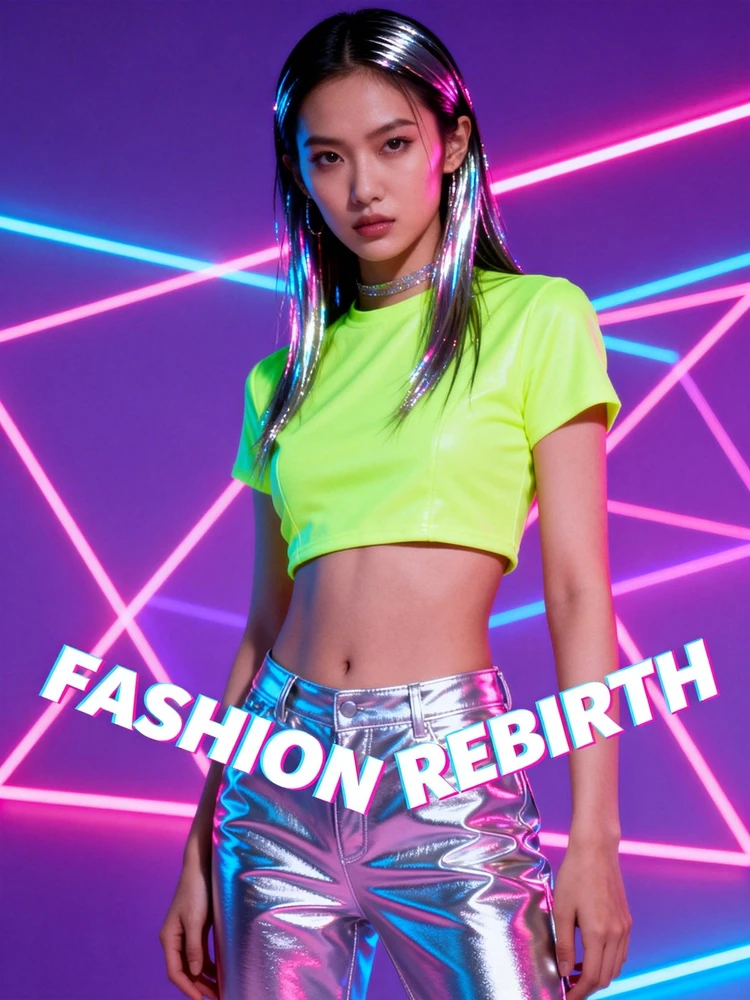 Y2K复古时尚杂志封面照