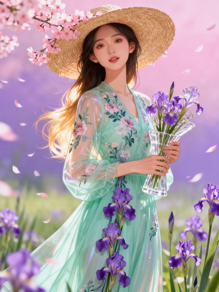 清新花野时尚插画头像