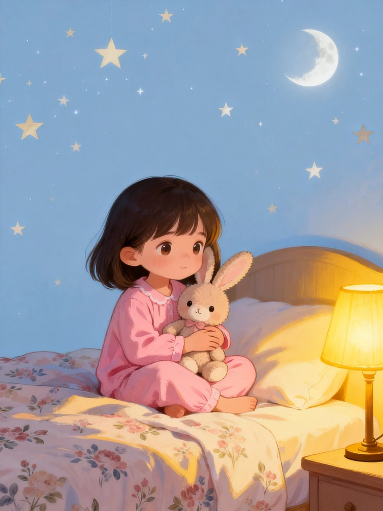 温柔晚安绘本插画