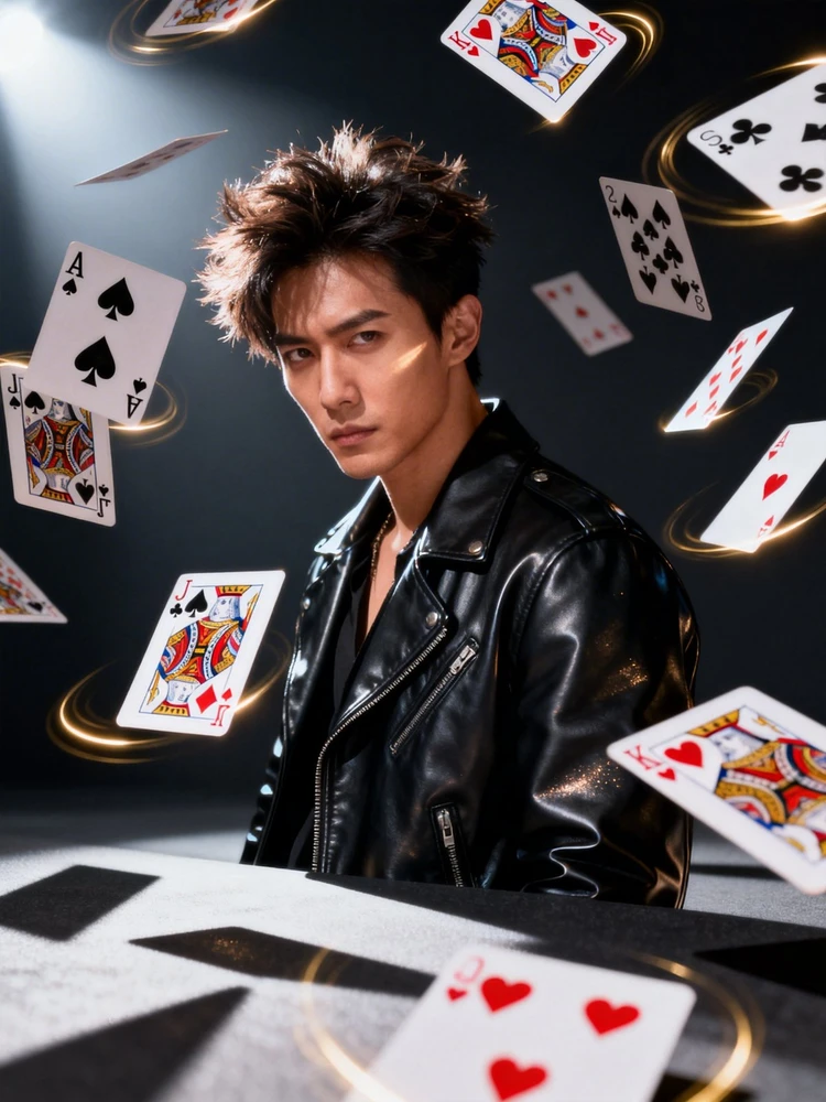 悬浮扑克牌酷感写真