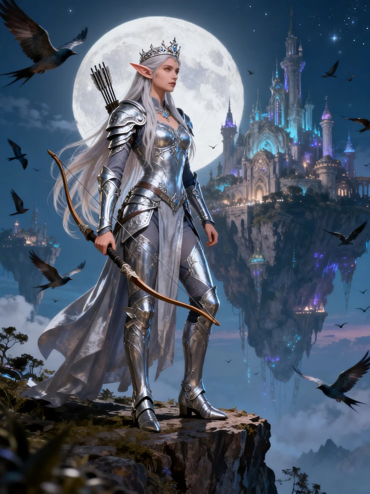 精灵公主月下弓箭写真