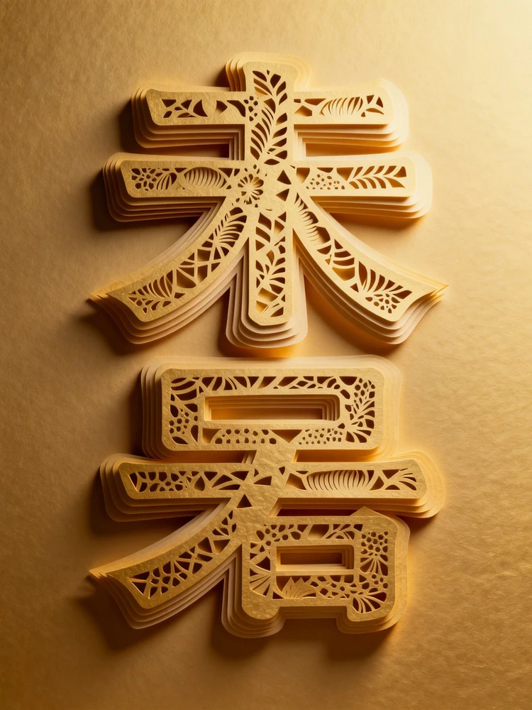 立体纸雕文字海报