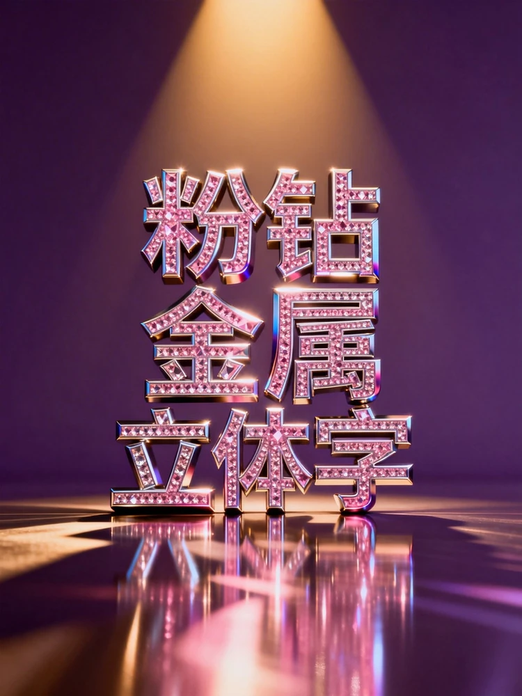 粉钻金属立体字