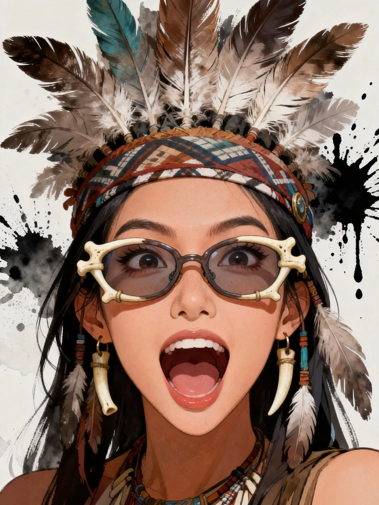 狂野部落爆发感插画照