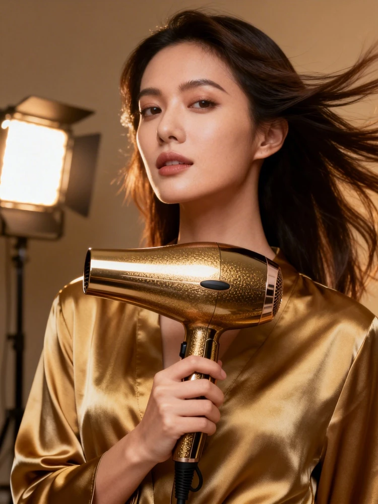 吹风机模特场景海报生成