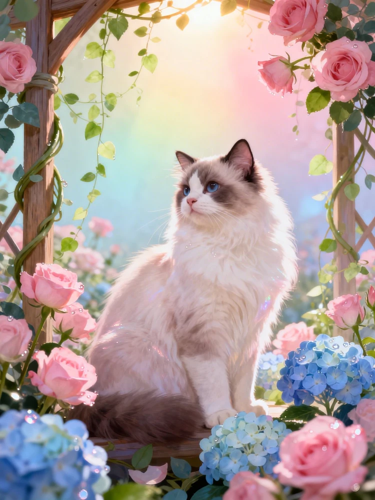 梦幻花园宠物插画