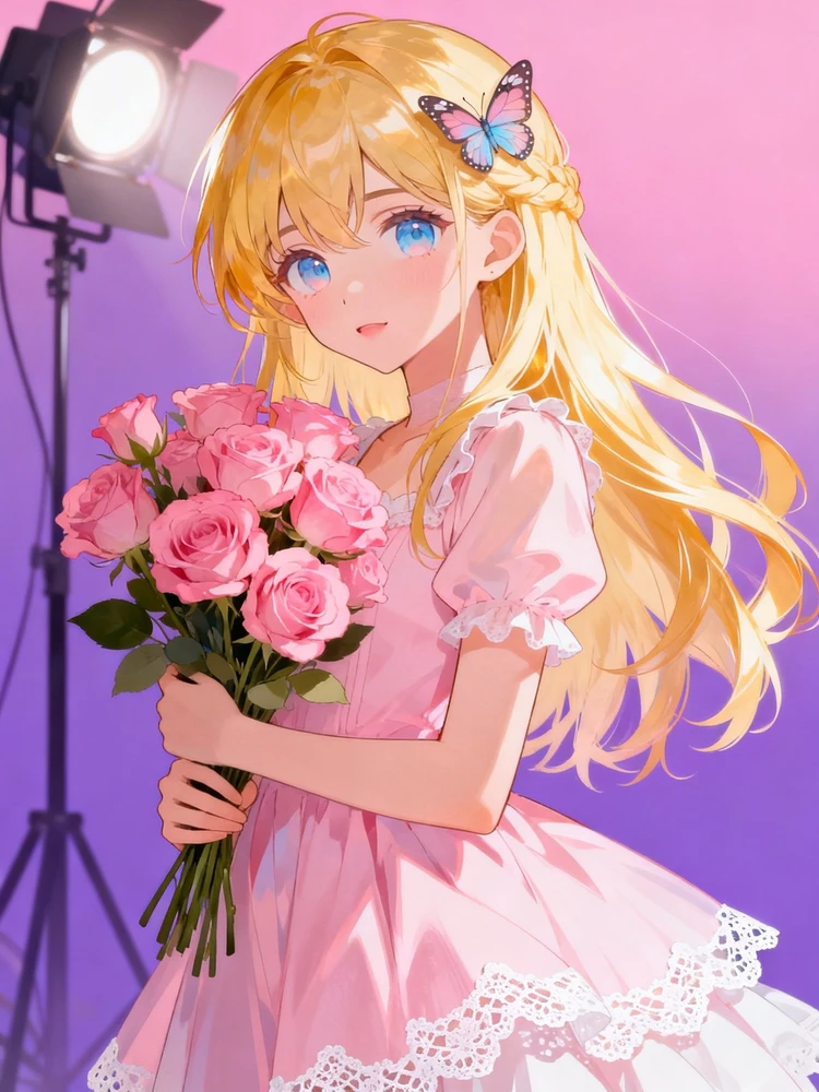 清新甜系二次元少女插画