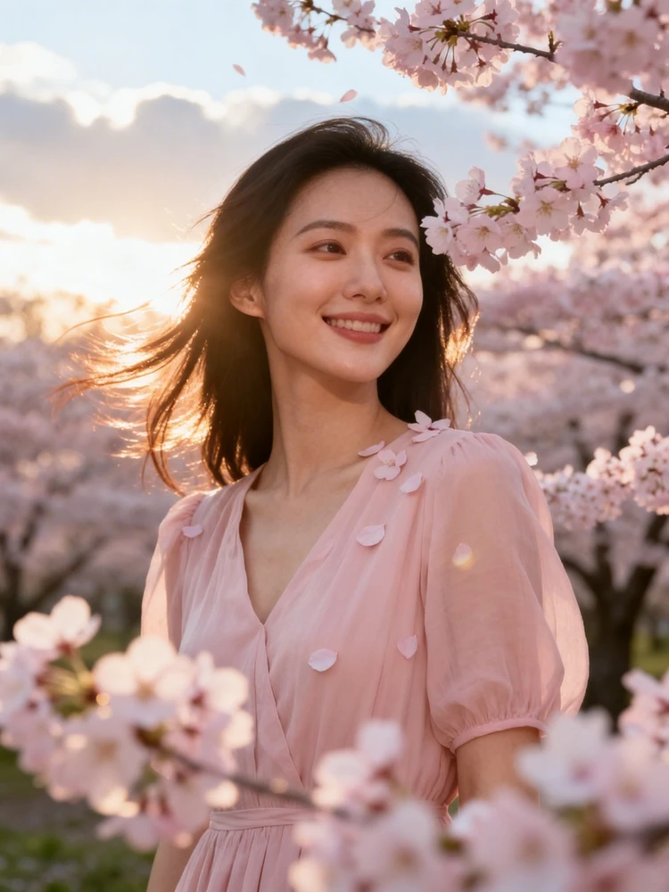 春日樱花园清新写真