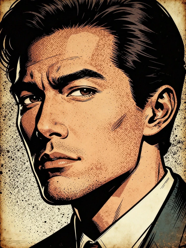暗调复古漫画头像