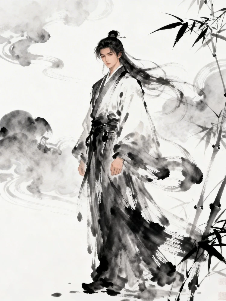 古风水墨人物立绘
